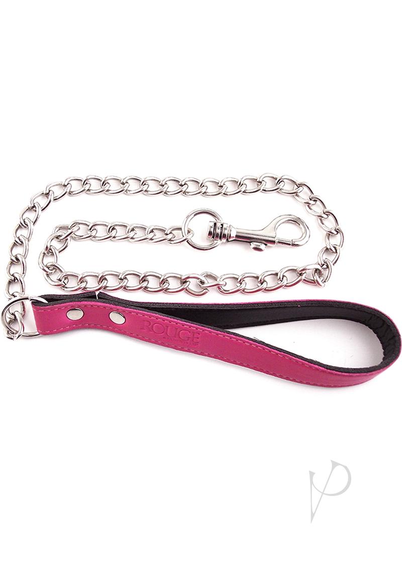 Rouge Leather Lead Chain - Pink