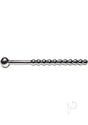 Rouge Beaded Stainless Steel Urethral Sound with Stopper - Silver