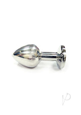 Rouge Smooth Stainless Steel Anal Plug - Small - Clear Jewel