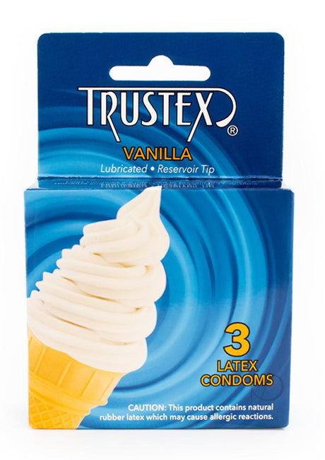 Trustex Lubricated Reservoir Tip Flavored Latex Condom Vanilla (3 Per Box)