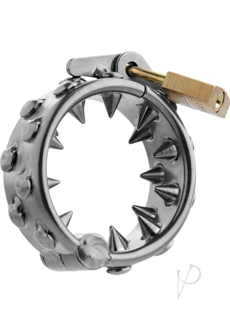 Master Series Impaler Locking CBT Ring with Spikes - Silver