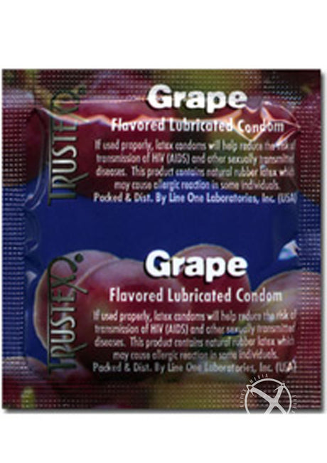 Trustex Lubricated Reservoir Tip Flavored Latex Condom Grape (3 Per Box)