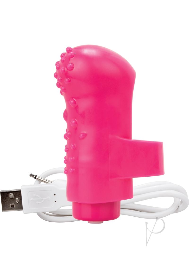 Charged Fing O Rechargeable Finger Mini Vibrator Waterproof - Pink