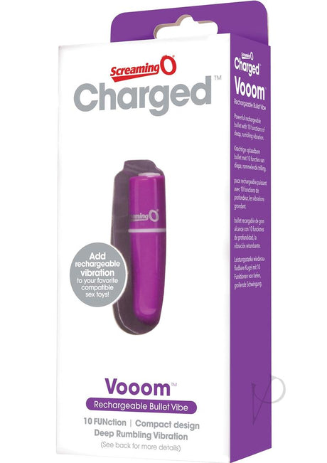 Charged Vooom Rechargeable Waterproof Bullet Vibrator - Purple