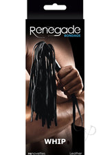 Renegade Bondage Leather Whip - Black