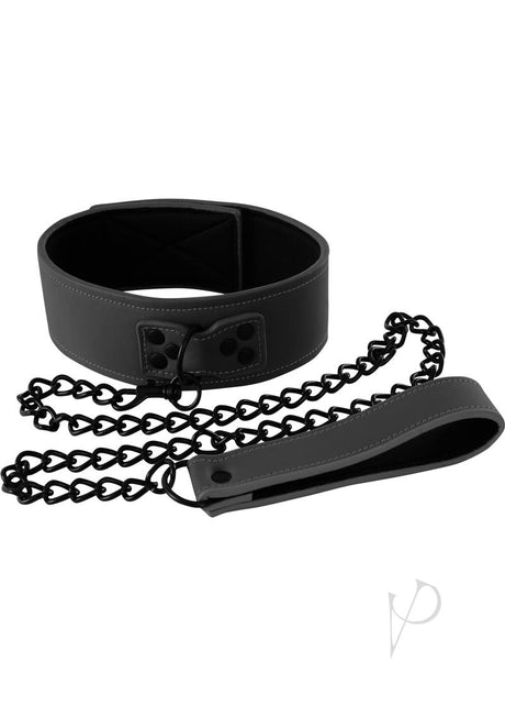 Renegade Bondage Collar Vinyl and Metal - Black