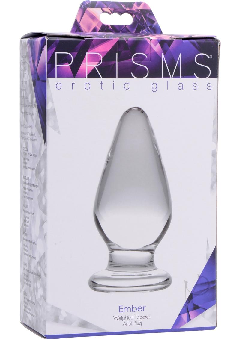 Prisms Ember Weighted Tapered Glass Anal Plug - Clear