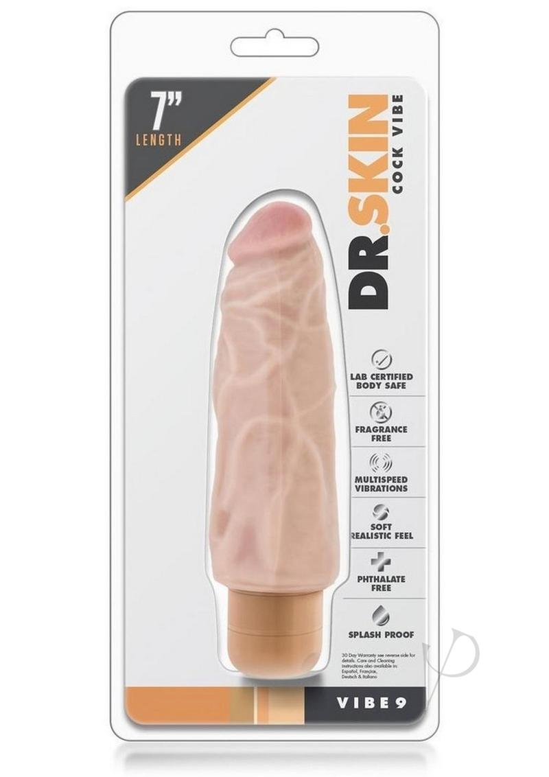 Dr. Skin Silver Collection Cock Vibe 9 Vibrating Dildo 7in - Vanilla