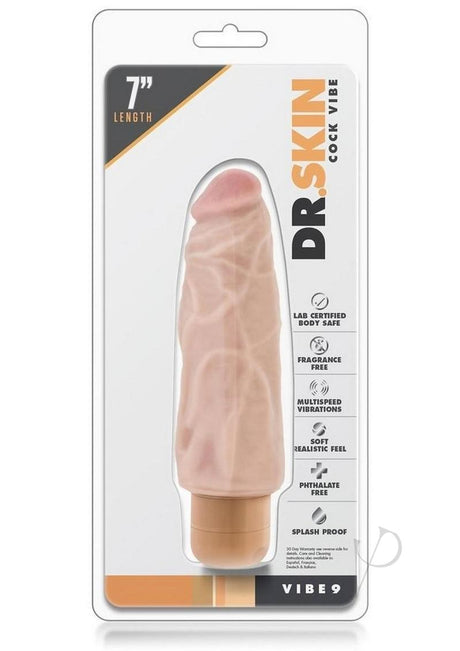 Dr. Skin Silver Collection Cock Vibe 9 Vibrating Dildo 7in - Vanilla