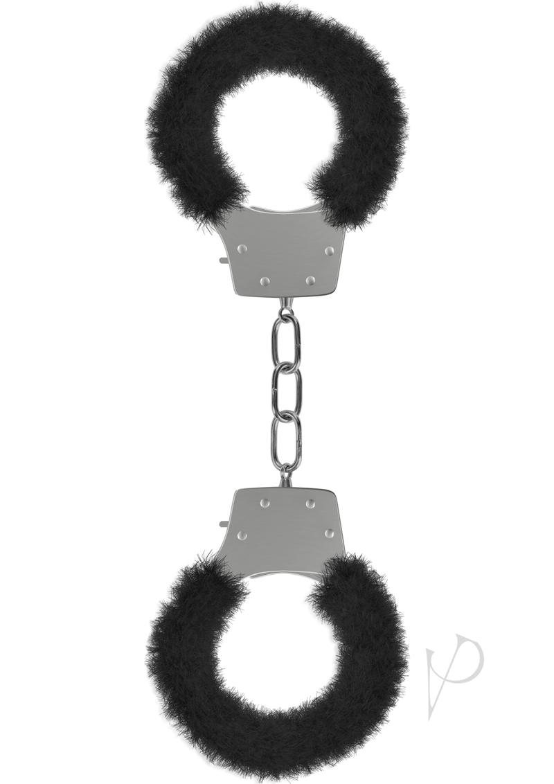 Ouch! Pleasure Furry Handcuffs - Black