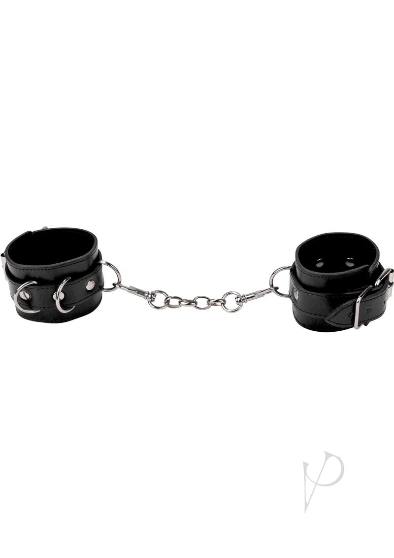 Ouch Premium Bonded Leather Cuffs For Hands Or Ankles - Black