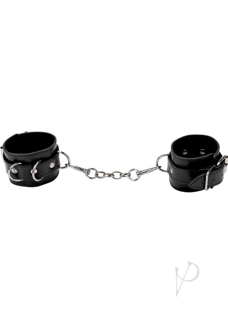 Ouch Premium Bonded Leather Cuffs For Hands Or Ankles - Black