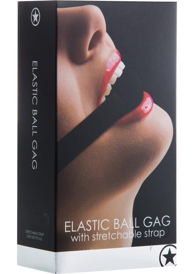 Ouch Elastic Ball Gag with Stretchable Strap - Black