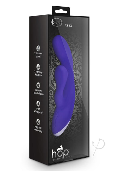 Hop Trix Silicone Rabbit Vibrator - Midnight