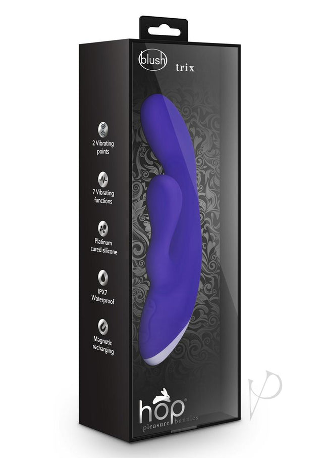 Hop Trix Silicone Rabbit Vibrator - Midnight