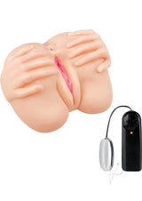 Hustler Vibrating Spread From Behind Pussy and Ass with Bullet and Wired Remote Control - Vanilla
