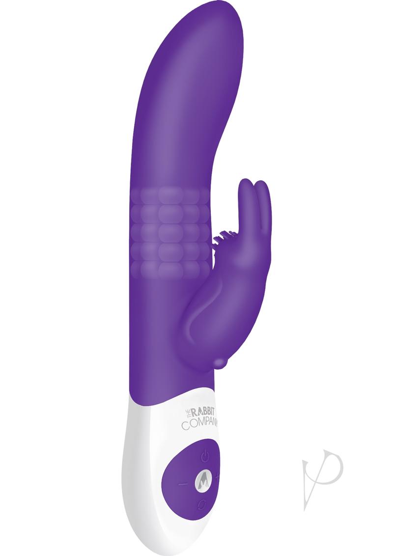 The Rabbit Company The Beaded Rabbit XL Rechargeable Silicone Vibrator with Rotating Beads - Purple