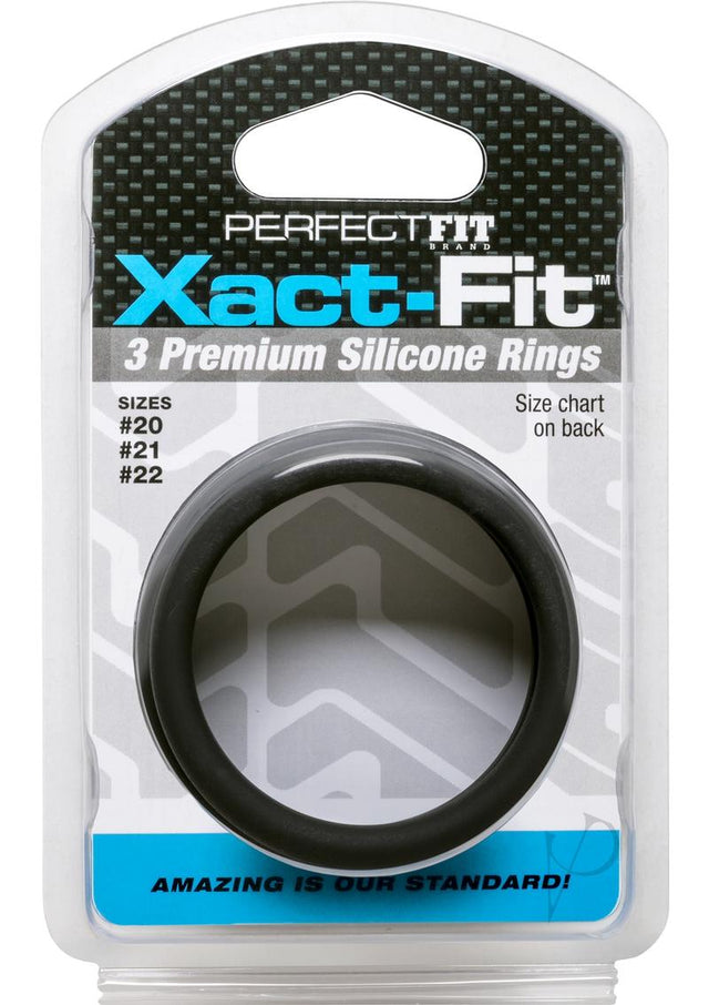 Perfect Fit Xact-Fit Silicone Ring Kit - LG /XL - Black (3 pack)
