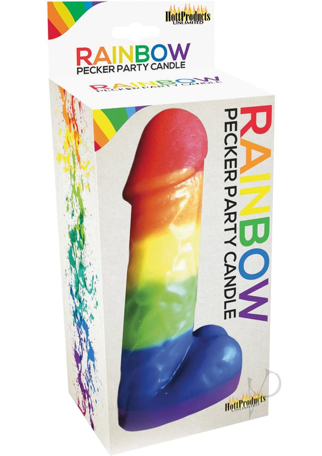 Rainbow Pecker Party Candle 7.5 Inch - Multicolor