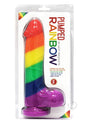 Pumped Rainbow Silicone Realistic Dildo with Balls 9in - Multicolor