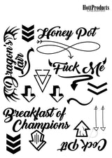Hott Products Erotic Tattoos Assorted Pack - Black