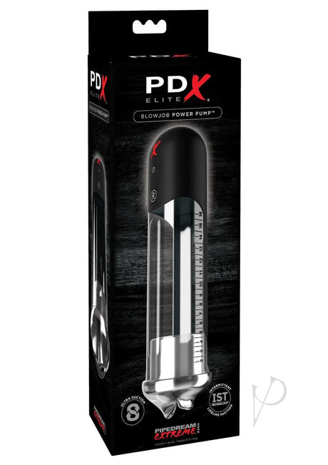 PDX Elite Blowjob Power Pump Masturbator - Mouth - Clear/Black