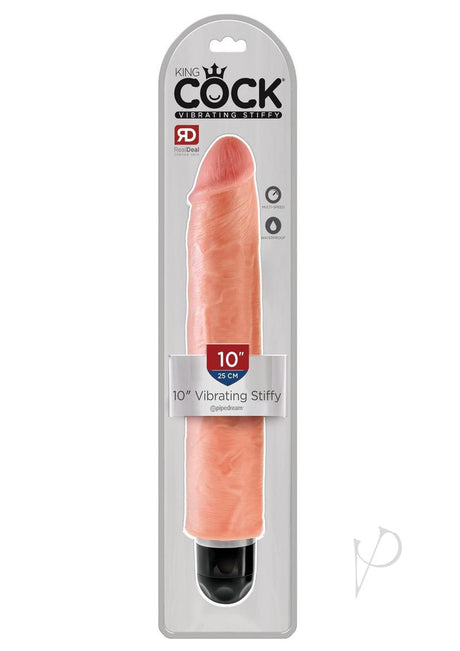 King Cock Vibrating Stiffy Dildo 10in - Vanilla
