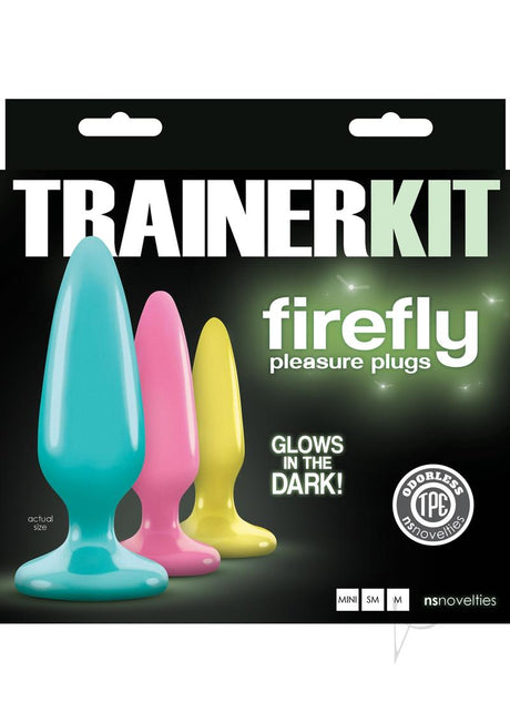 Firefly Pleasure Plug Trainer Kit Butt Plugs Glow In The Dark - Assorted Colors