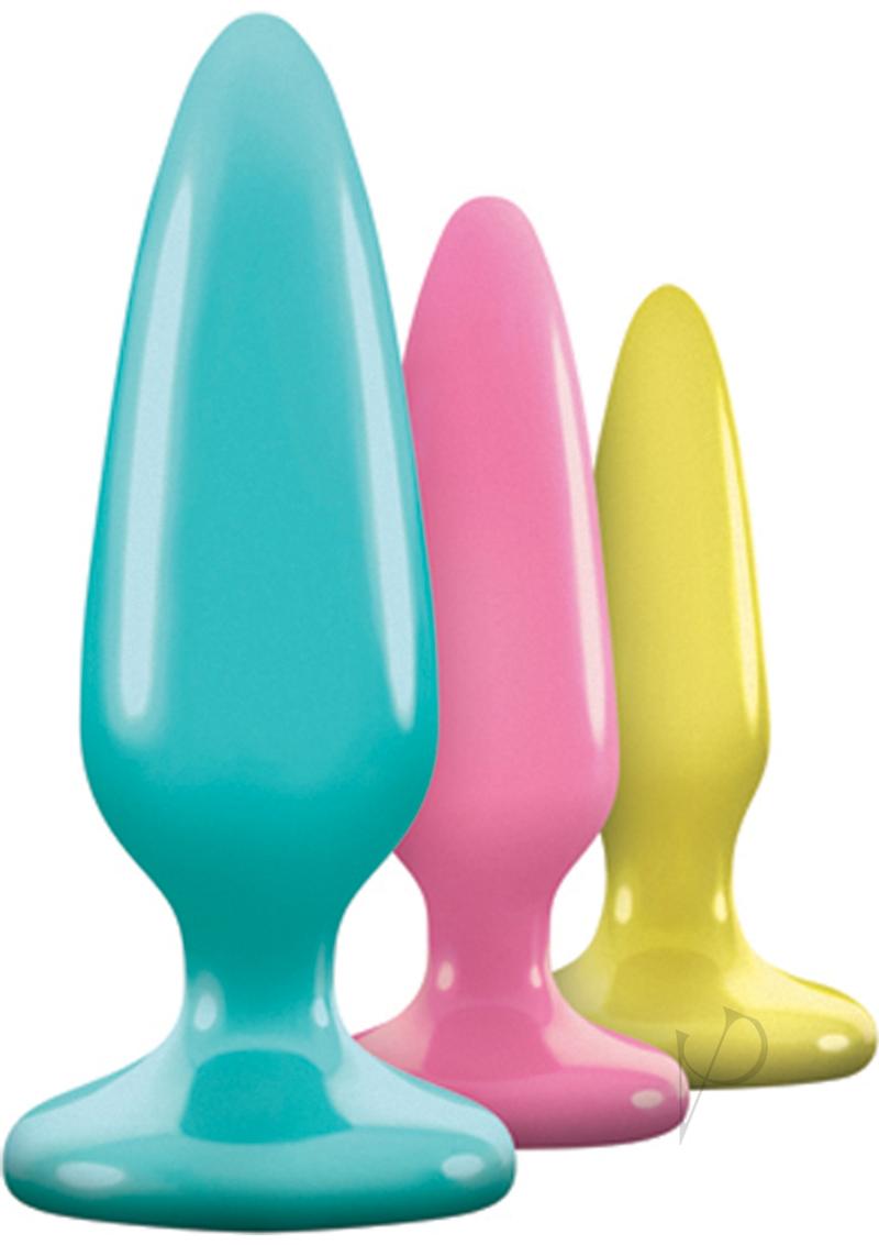 Firefly Pleasure Plug Trainer Kit Butt Plugs Glow In The Dark - Assorted Colors