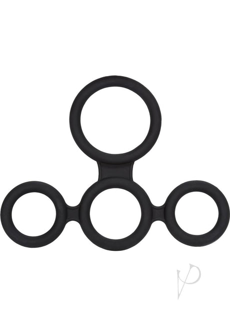 Big Man`s Spreader Silicone Cock Ring - Black