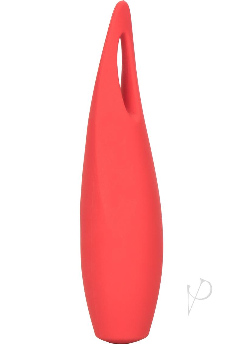 Red Hot Spark USB Rechargeable Silicone Mini Vibrator - Red