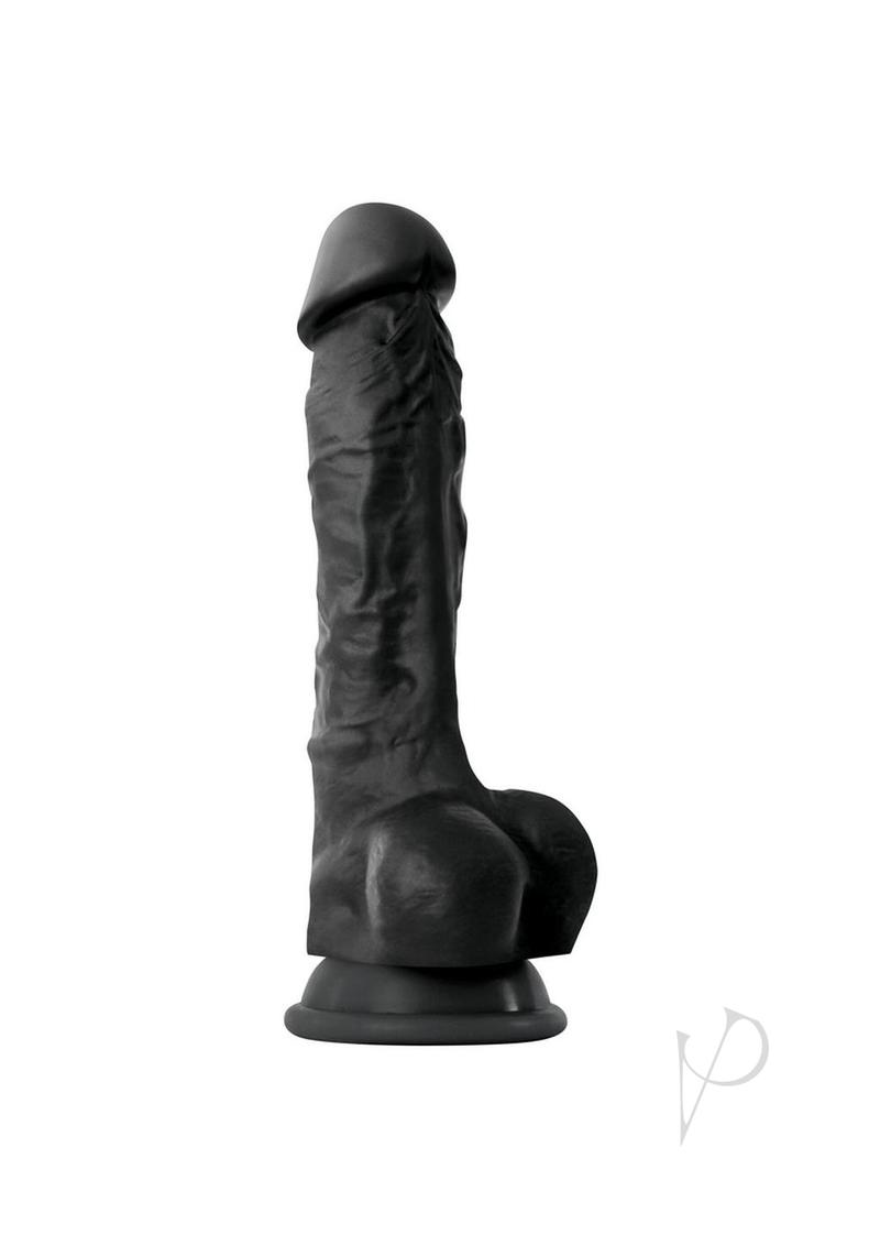 Colours Pleasures Silicone Dildo 7in - Black