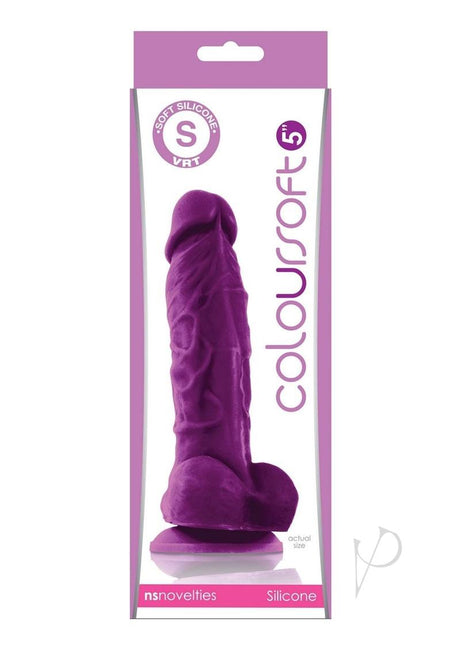 Coloursoft Silicone Dildo 5in - Purple