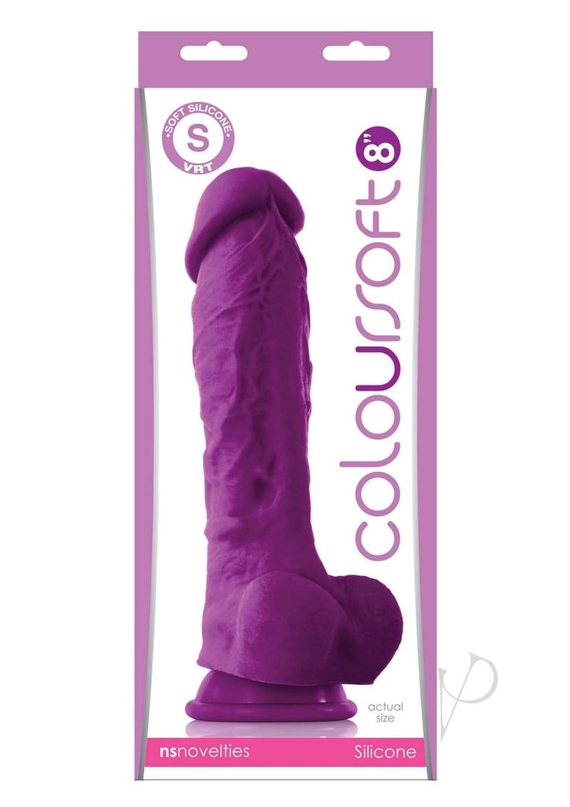 Coloursoft Silicone Dildo 8in - Purple