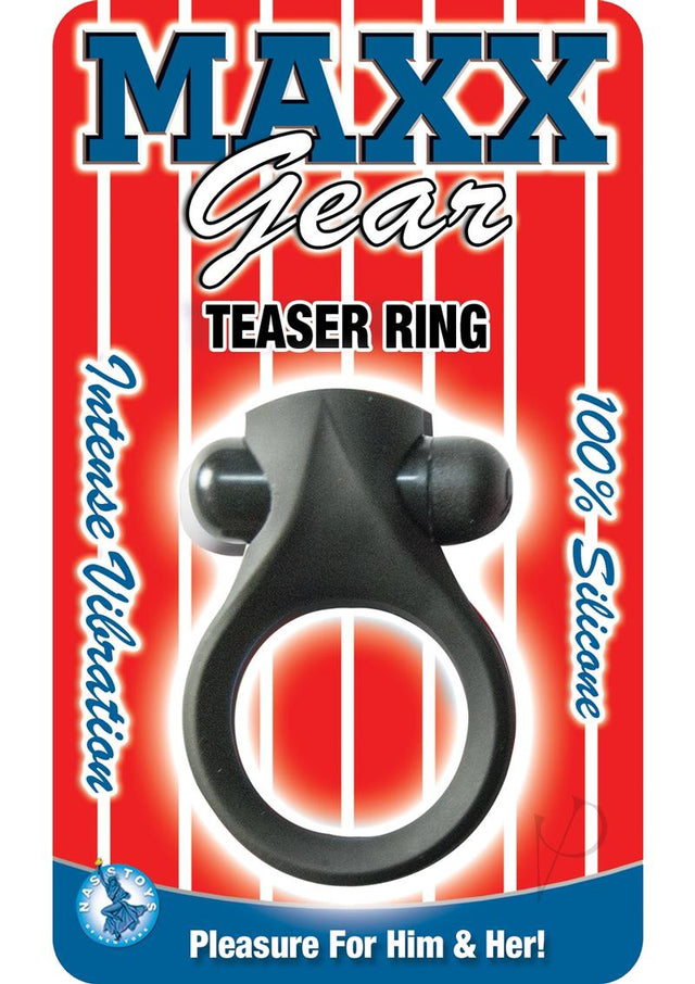 Maxx Gear Teaser Ring Silicone Vibrating Cock Ring - Black