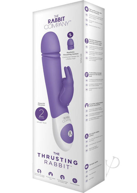 The Rabbit Company The Thrusting Rabbit Rechargeable Silicone Vibrator with Clitoral Stimulation - Purple