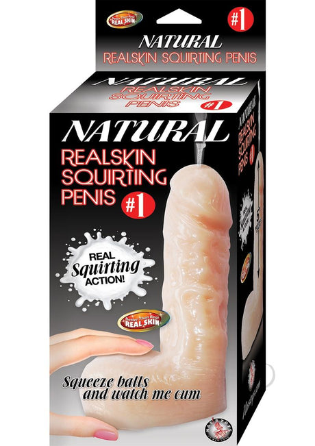 Natural Realskin Squirting Penis #1 Dildo - Vanilla