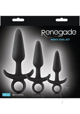 Renegade Men's Tool Kit Silicone Anal Plugs (set of 3)- Black