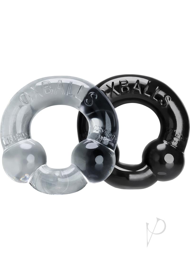 Oxballs Ultraballs Cock Ring Set (2 pack)- Black and Clear