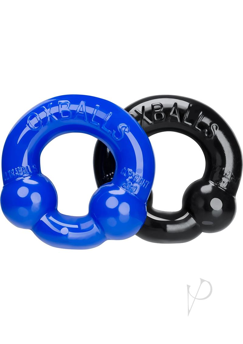 Oxballs Ultraballs Cock Ring Set (2 pack) - Black and Blue