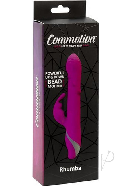 Commotion Rhumba Rechargeable Silicone Rabbit Vibrator - Raspberry