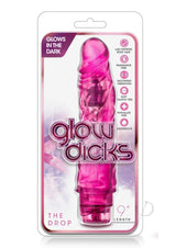 Glow Dicks The Drop Vibrating Dildo 8.5in - Pink