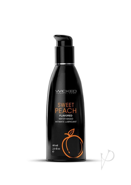 Wicked Aqua Water Based Flavored Lubricant Sweet Peach 2oz