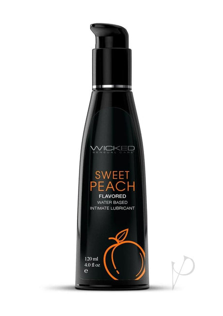 Wicked Aqua Water Based Flavored Lubricant Sweet Peach 4oz