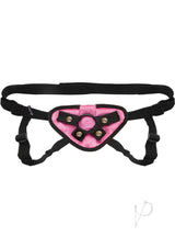 Lux Fetish Pink Velvet Strap-On Harness Adjustable