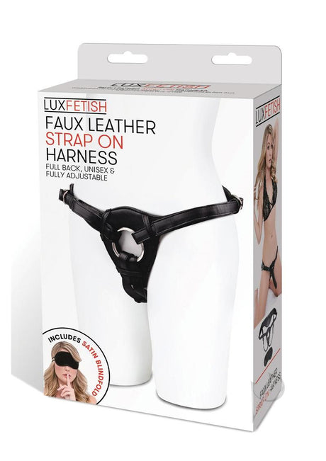 Lux Fetish Patent Leather Strap-On Harness Adjustable - Black