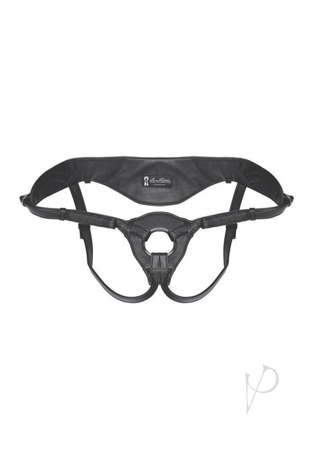 Lux Fetish Patent Leather Strap-On Harness Adjustable - Black