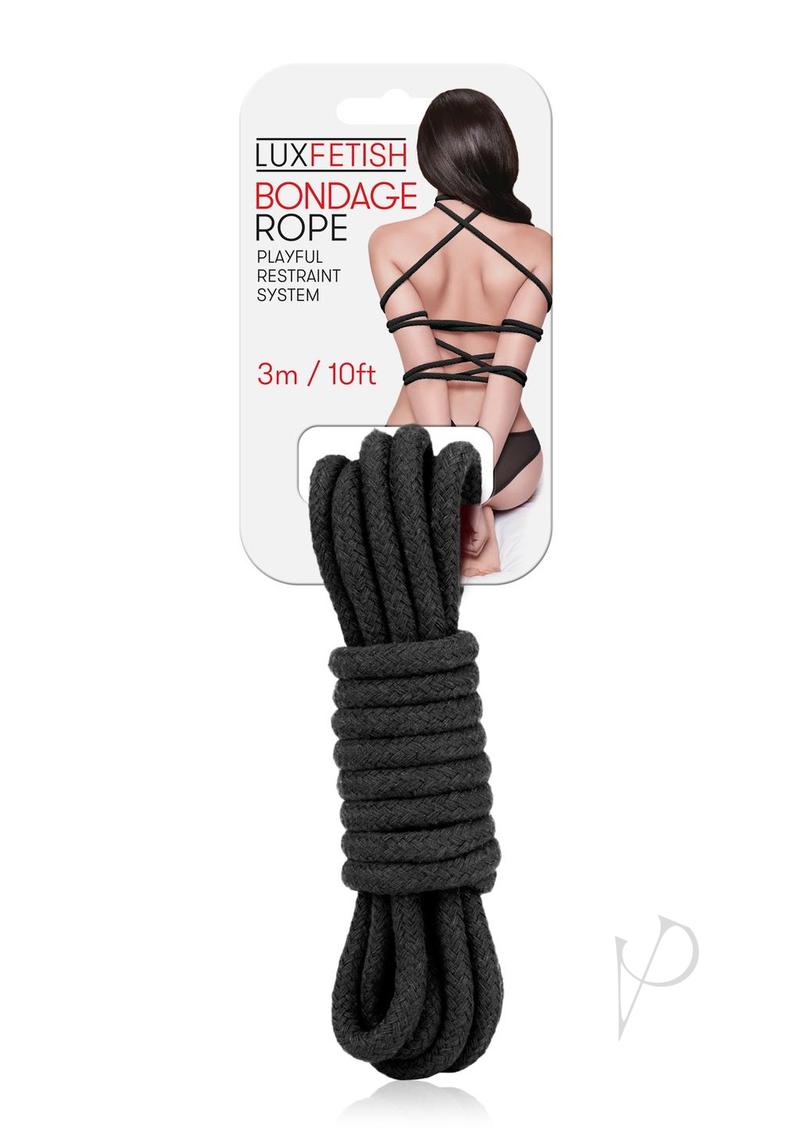 Lux Fetish Bondage Rope 10ft - Black