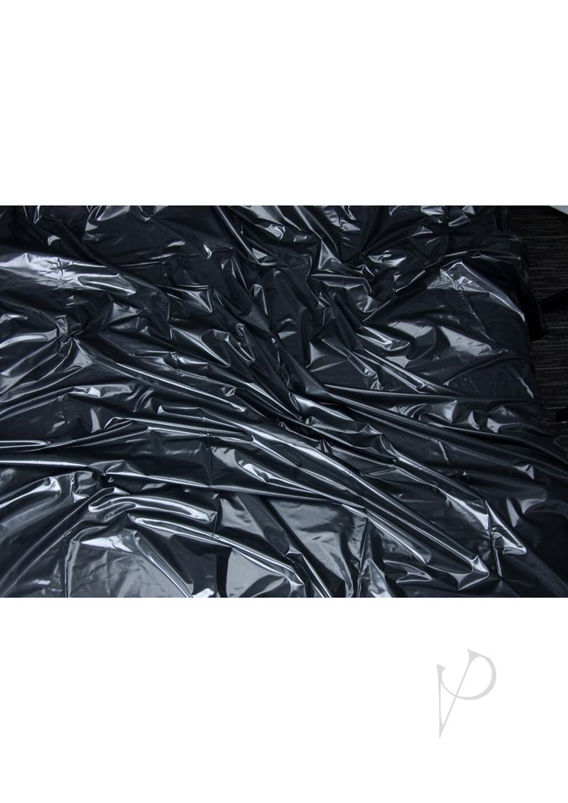 Lux Fetish Vinyl Bed Sheet Black California King Size