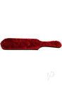 Rouge Leather Paddle with Faux Fur - Black and Red